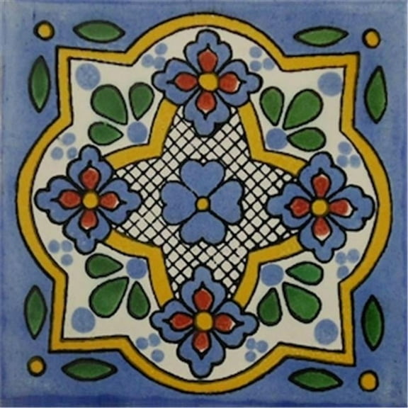 Talavera L124 6x6 6 x 6 in. Mexican Decorative Tiles, L124 - Pack of 4