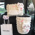 thumbnail image 4 of Caja de pañuelos para coche con dibujos animados de Kawaii Chiikawass, decoración interior para coche, cubo de basura para coche, gancho de almacenamiento para cinturón de seguridad, hombreras, 4 of 5
