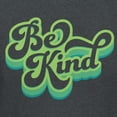 thumbnail image 3 of Teelocity Be Kind Retro Graphic T-Shirt (3XL - Standard Fit, Charcoal Heather Green Art), 3 of 4