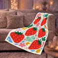 thumbnail image 6 of Printed Flannel Throw Blanket with Strawberry and Flower Print, 6 of 9