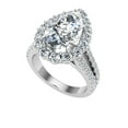 thumbnail image 2 of Eterna Jewel2.2 Ct Marquise Cut Lab-Created Simulated Diamond Ring - 14K White Gold Plated Solitaire Engagement Wedding Ring for Women - Gift for Special Moments - Halo Split Shank Rings, 2 of 3