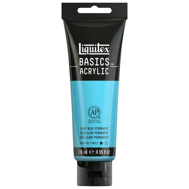Liquitex BASICS Acrylic Color, 4 oz. Tube, Light Blue Permanent