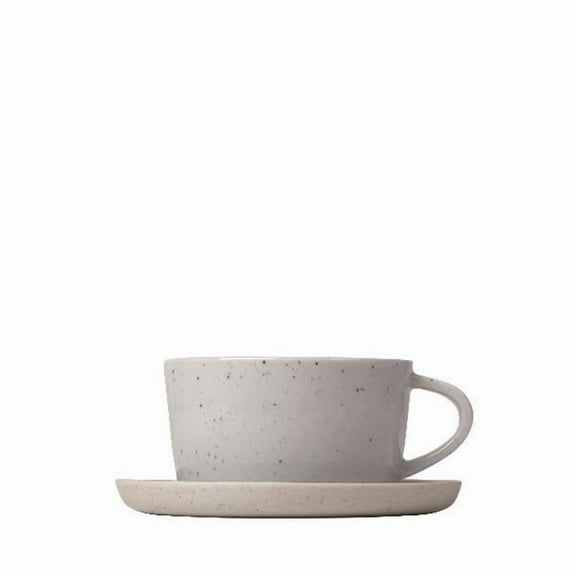 Blomus 64112 5 oz Sablo Ceramic Stoneware Coffee Cups & Saucers, Set of 2
