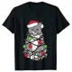 thumbnail image 1 of Camiseta con luces navideñas para mujer, camisetas con estampado gráfico de gato bonito, camisetas de manga corta, ropa de calle divertida, camiseta de marca, ropa femenina, 1 of 5