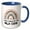 Blue/White, variant on 3drose, Take a Walk on the Wild Side - Boho Rainbow Pink Leopard Print Pattern, 11oz Two-tone Black Mug