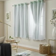 thumbnail image 2 of TOWN & COUNTRY LUXE Talia Double Layer Indoor Curtains, Sheer and Room Darkening Blackout, Grommet Top, Energy Efficient, 2-Pack Set, 52"x63", Aqua, 2 of 6