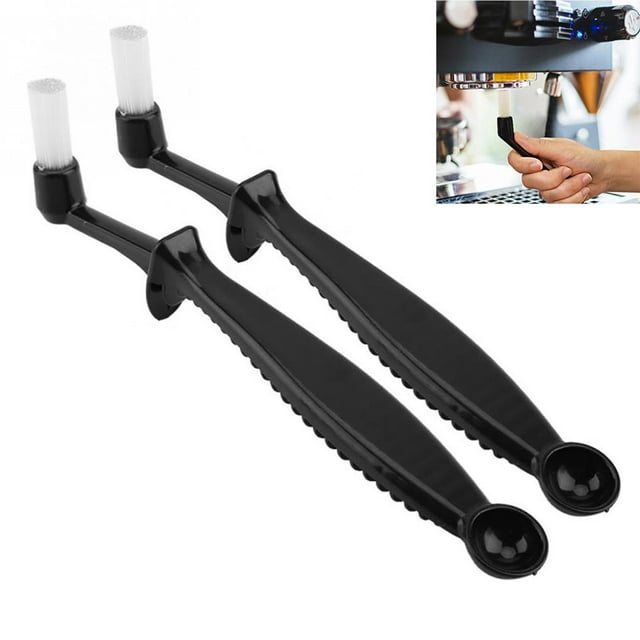 Maoww 2Pcs Coffee Machine Brush Cleaners Machine Brushs Coffee Cleaning Tool with Spoon for Home Kitchen