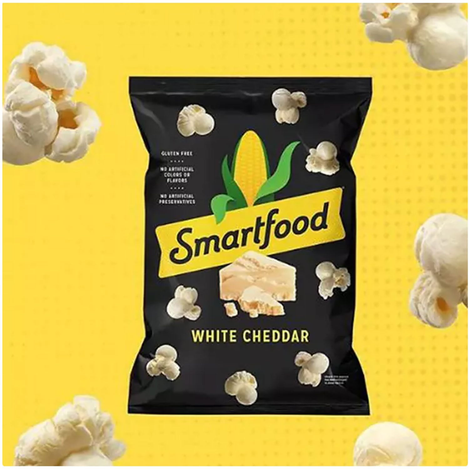 Smartfood White Cheddar Cheese Popcorn, Classic Air-Popped Snack, 0.625 oz., 50 pk. With White Bowl By OMA