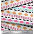 thumbnail image 3 of Soimoi White Cotton Voile Fabric Aztec Geometric Print Fabric by the Yard 56 Inch Wide, 3 of 3