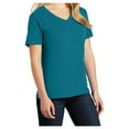 thumbnail image 4 of Yellow Rooster Women's Core Cotton V-Neck Tee Teal M, 4 of 6