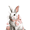 Vintage Bunny Pink Bow Flowers, variant on UXIEQU Abstract Orange Black Flower Canvas Wall Art 15.75x11.81 Inches