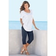 thumbnail image 5 of Roaman's Women's Plus Size Soft Knit Capri Pant With Drawstring Waist, 5 of 5