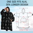 thumbnail image 4 of Oversized Wearable Blanket Hoodie,Black Halloween Dancing Skeleton Pattern Sherpa Blanket Hoodie with Super Pockets,Super Warm Fuzzy Pullover for Women & Men, 4 of 6