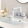 thumbnail image 6 of KINGTACK Bathroom Faucets, 4 Inch Brushed Nickel Bathroom Faucets for Sink 3 Hole, 2 Handle Bathroom Sink Faucets with Pop-up Drain and Supply Lines, 6 of 10