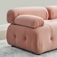 thumbnail image 6 of Sofa with Reversible Ottoman, Velvet Modular Sectional Couch Sofa Couch with Pillow Top Arms, L Shaped Sofa, Button Tufted Designed and DIY Combination Couch, Pink, 6 of 9
