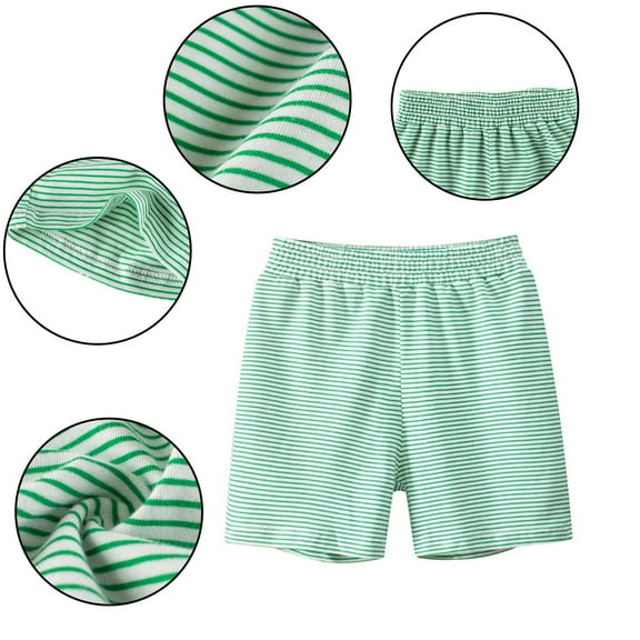YTDSCS Toddler Baby Boys Girls Summer Shorts 1-10 Years Elastic Waist Striped Casual Shorts Unisex Loose Soft Shorts Home Pants for Kids