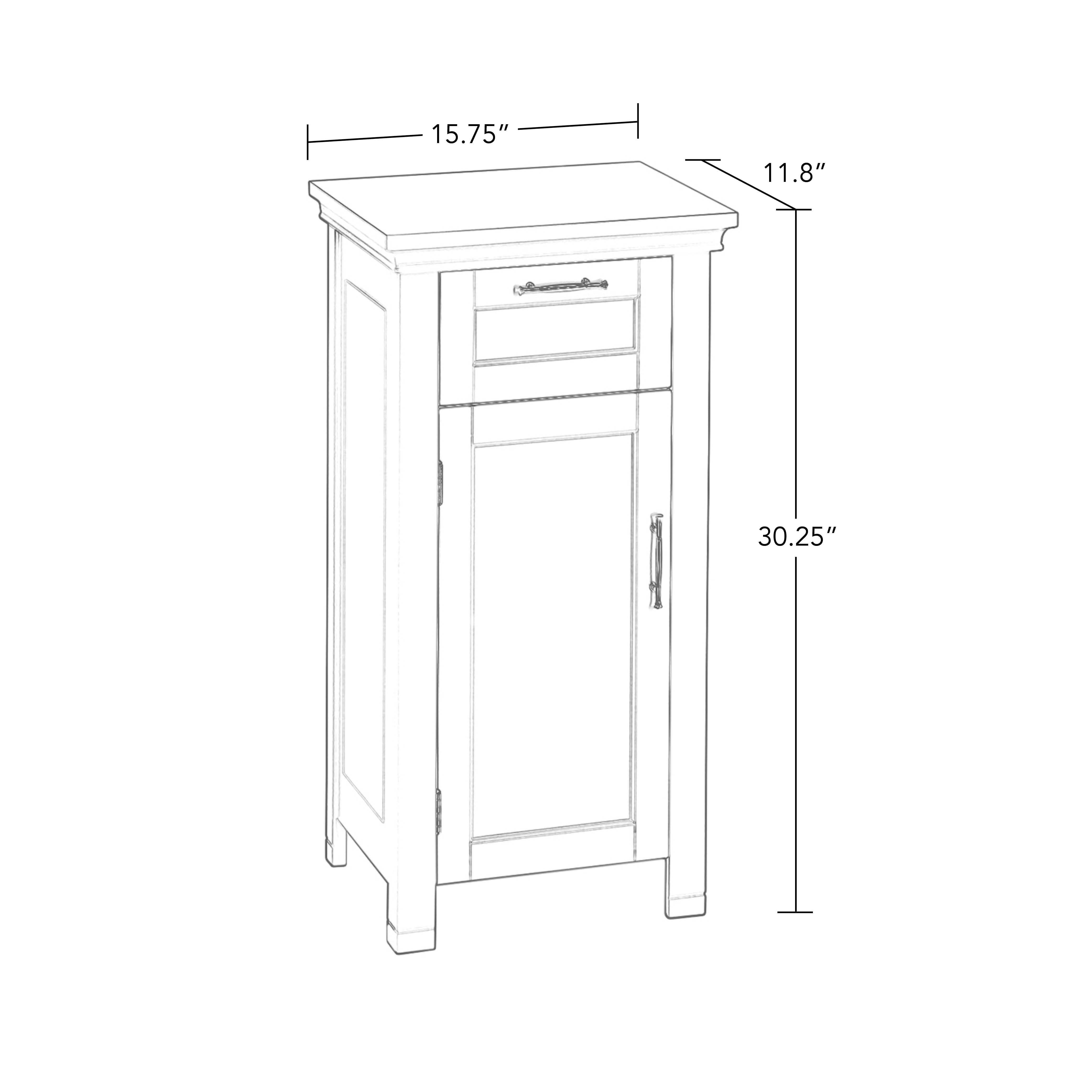 RiverRidge Somerset 1-Door Bathroom Laundry Storage Cabinet with Adjustable Shelf - Gray