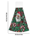 thumbnail image 2 of Haosy 2 Pack Kitchen Wash Cloths with Hanging Loops Absorbent Absorbent Quick Drying Hand Towels, Santa Claus Candy Canes Holly Leaves, 2 of 7