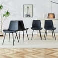 thumbnail image 4 of NYEESS Set of 4 Black PU Dining Chairs with Metal Legs, Modern Kitchen and Office Seating, 4 of 11