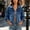*Dark Blue, variant on ClodeEU Women's Button Down Long Sleeve Denim Jacket,Classic Jean Coat with Chest Pockets Black,Women's Plus L