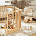 thumbnail image 3 of TouHeart Wooden Playpen for Baby & Toddlers, Foldable Large Baby Gate Play Yards, 10 Panels, 102.9"x68.6"x24", 3 of 10