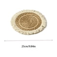 thumbnail image 3 of Woven Placemats, Heat Resistant Natural Seagrass Placemats with Fringed Edge, Round Handwoven Table Mats for Dining Table, Kitchen, and Farmhouse Decor, 3 of 6