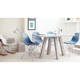 thumbnail image 4 of 2xhome Set of 2 Blue Desk Chair Mid Century Modern Plastic Molded Shell Assembled Chairs Chrome Wire Metal Eiffel Side Armless No Arms DSW for Work Office Dining Living Kitchen Bedroom, 4 of 8