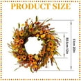 thumbnail image 3 of Idyllic Fall Wreath With Yellow & Orange Daisies, Wheat And Green Leaves, Autumn Front Door Decor, Outdoor Thanksgiving Wreath, 3 of 7