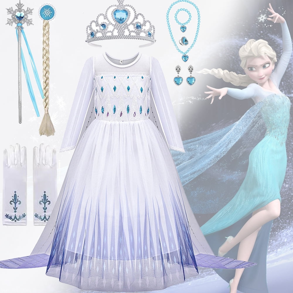 Disney Frozen Halloween Elsa Princess Costumes for Little Girls Dress