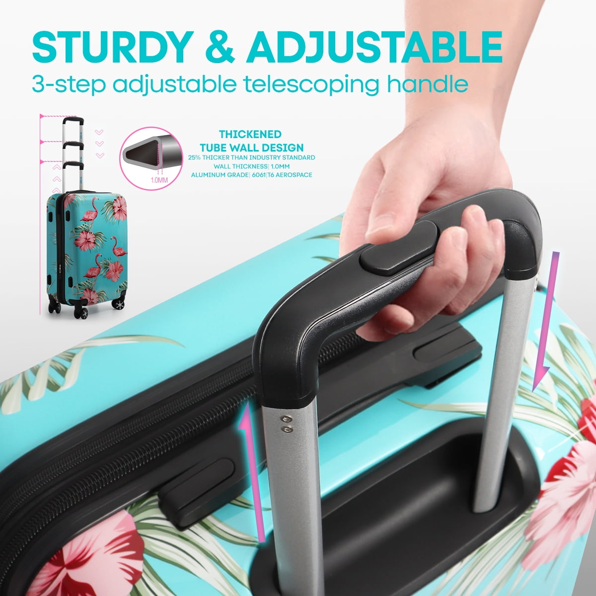28 Inch Large Checked Luggage Expandable Suitcase with Spinner Wheels & TSA Lock Lightweight Durable PC Hardshell Rolling Suitcase,0028#22