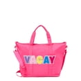 thumbnail image 3 of No Boundaries Women’s Nylon Vacay Tote and Pouch Set, Fuchsia, 2-Piece, 3 of 5