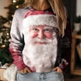 thumbnail image 2 of Futezty Women's Raglan Shirt Christmas Tops Long Sleeve Xmas Pullover Blouse Red Glass Santa Hat Graphic Sweatshirt, 2 of 7