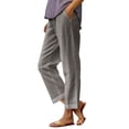 thumbnail image 1 of Pantalones casuales sueltos para mujer SCZ gris claro 5xl, 1 of 6