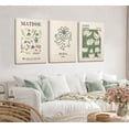 thumbnail image 6 of Set of 3 Framed Matisse Wall Art Green Flower Market Exhibition Prints Posters Abstract Minimalist Botanical Canvas Paintings Keith Haring Gallery Wall Decor Pictures for Bedroom Living Room, 6 of 6