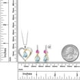 thumbnail image 2 of Gem Stone King 925 Sterling Silver and 10K Yellow Gold Sky Blue Aquamarine Pink Created Sapphire and White Lab Grown Diamond Pendant Necklace Earrings Set for Women (3.46 Cttw, with 18 inch Chain), 2 of 3