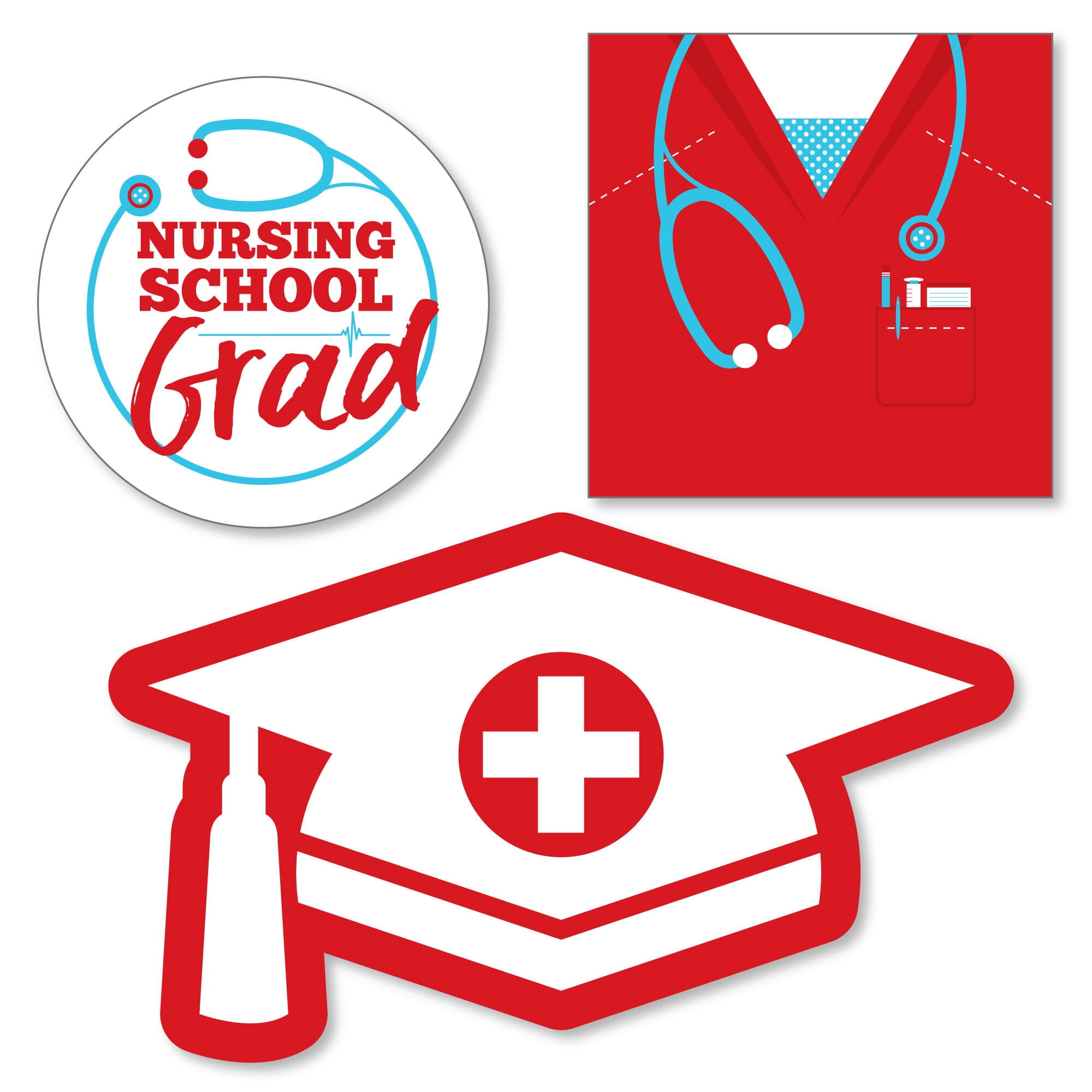 Big Dot of Happiness Nurse Graduation - DIY Shaped Medical Nursing Graduation  Party Cut-Outs - 24 Count - Walmart.com