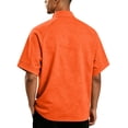 thumbnail image 4 of Domzest Mens Short Sleeve Stand Collar Shirt Quater Zip Lightweight Pullover Summer Casual Breathable Solid Shirts Saffron S, 4 of 7