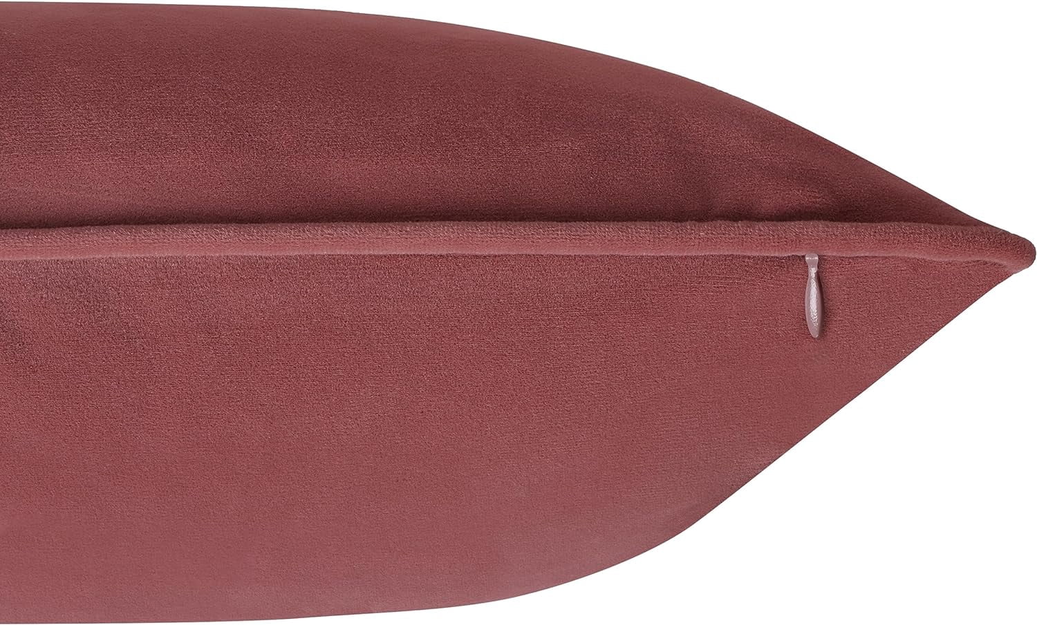 A1HC Set of 2 Luxurious Soft Velvet Throw Pillow Covers Only, 12"x20", Rosewood Pink, Decorative Cushion Covers with Hidden YKK Zipper for Sofa or Bed