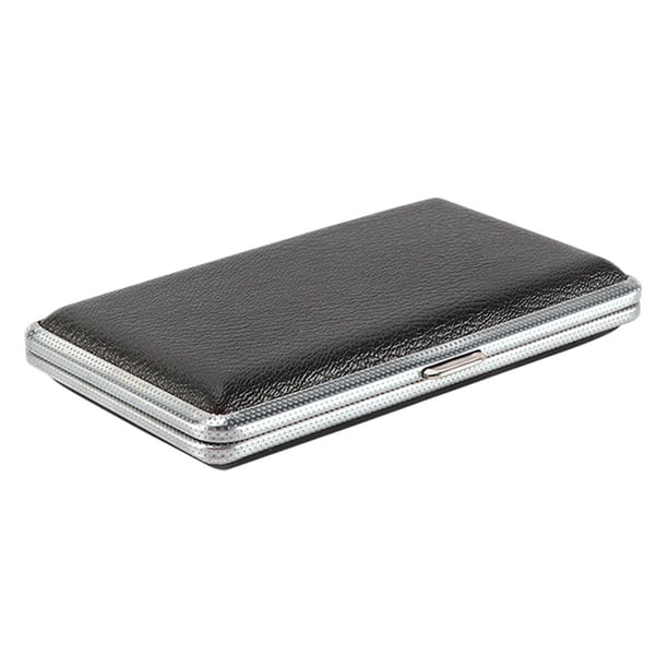 Estuche portátil para cigarrillos de aleación de aluminio, resistente a los golpes, práctico estuche negro.