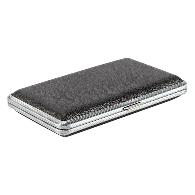 Miangastore Black Aluminum Alloy Cigarette Box with Buckle Design for Storage Very Convenient and Durable 5.9"x3.1"x1.2"