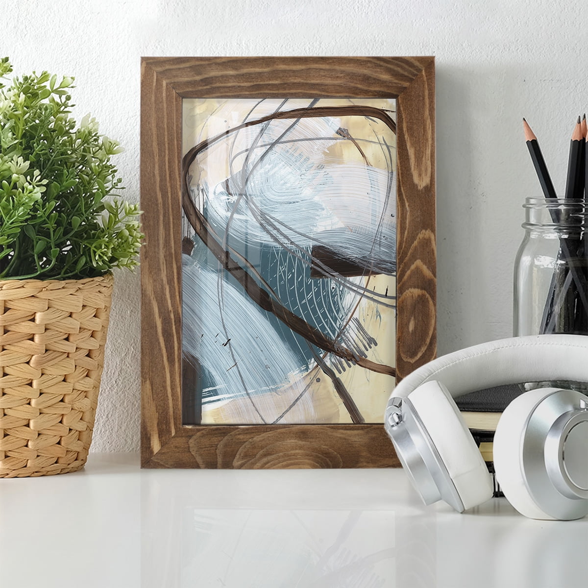 Winding Around II - Framed Print w/glass - Walnut