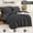 Dark Grey, variant on Queen Comforter Set with Sheets, Oatmeal - Soft Quilt Bed Cover and Pillowcase Set for Bedroom Bedding