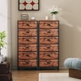 thumbnail image 5 of Furologee 6-Drawer Dresser, Vertical Storage Organizer with Fabric Bins for Bedroom, Living Room, Durable Side Table Nightstand, Rustic Brown, 5 of 11