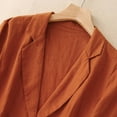 thumbnail image 4 of Luxalzxs Cotton Linen Blazer Womens Long Sleeve Loose Casual Blazer Jackets Notch Lapel Single Breasted Suit Coat Jackets Retro Boyfriend Comfy Work Blazer, 4 of 6