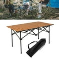 thumbnail image 1 of Mesa de picnic plegable para acampar, fácil de instalar, compacta, estable, resistente, plegable lateralmente. marrón, 1 of 8