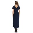 thumbnail image 2 of SIEANE Women's Short Sleeve V-Neck Split Maxi Dress with Pocket, 2 of 4