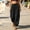 Black boho palazzo pants a1, variant on BRELIL Women's Harem Pants Elastic Waist Casual Loose Lounge Pants Solid Boho Palazzo Trousers Long Loungewear Vacation Outfits, Navy L