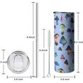 thumbnail image 5 of 20oz Colorful Mushroom Pattern Light Blue Pattern Skinny Tumblers Stainless Steel Tumbler with Lid and Straw,Vacuum Insulated Double Wall Travel Tumbler Cups with Cleaning Brush for Coffee,Tea, 5 of 6
