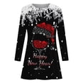 thumbnail image 4 of Robes de Fête de Noël pour Femmes Automne et Hiver Mode Décontractée Imprimé Col Rond Manches Longues Tunique Robe (Taille: L), 4 of 4