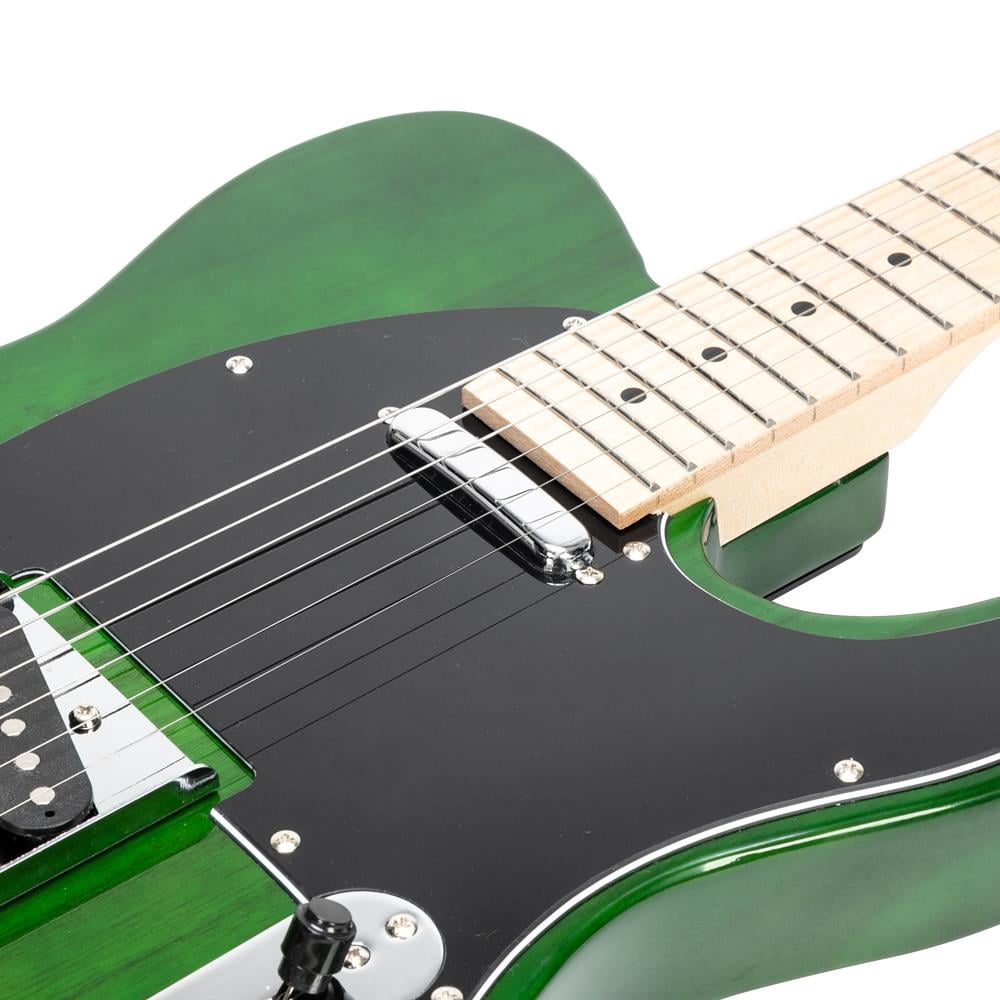 Glarry 6-Strings 22 Frets Electric Guitar with Bag,Plectrum,Strap,Wire,Tool,Green